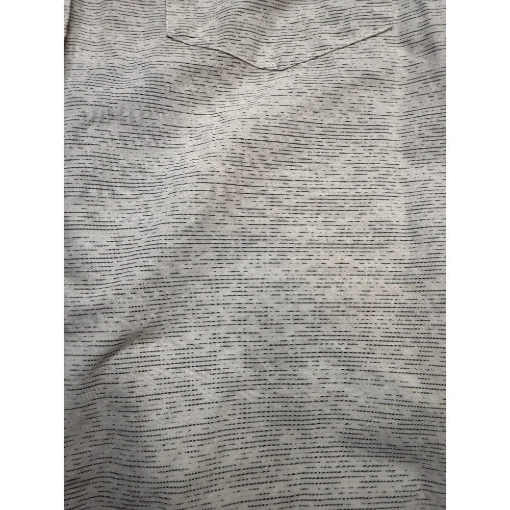 BANANA REPUBLIC Mens Slim Fit Gray White Patterned Short Sleeve Button UP Shirt